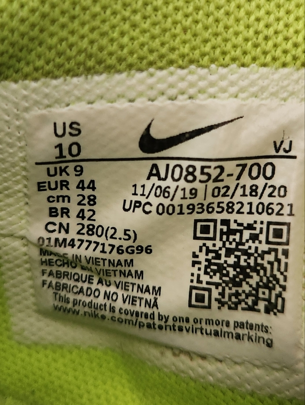 New NIKE Zoom Rival XC Electric Green AJ0851-700 Size 10 Cleats.  Cross Country - Picture 6 of 10